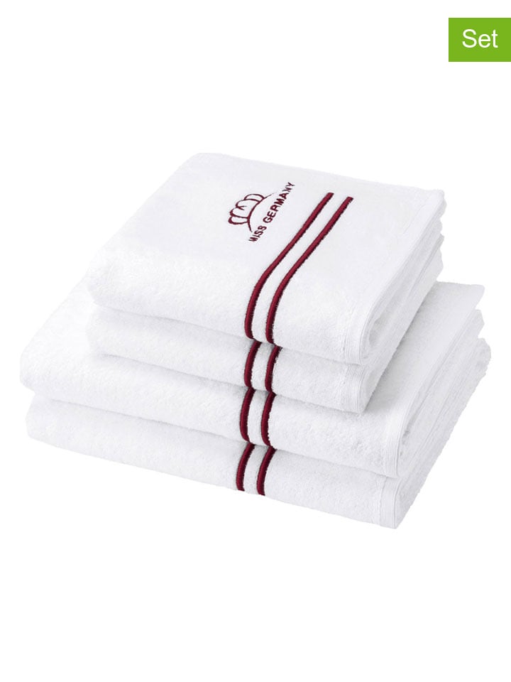 Egeria Ręczniki (2 szt.) "Miss Germany" w kolorze biało-czerwonym do rąk rozmiar: 50x100 cm