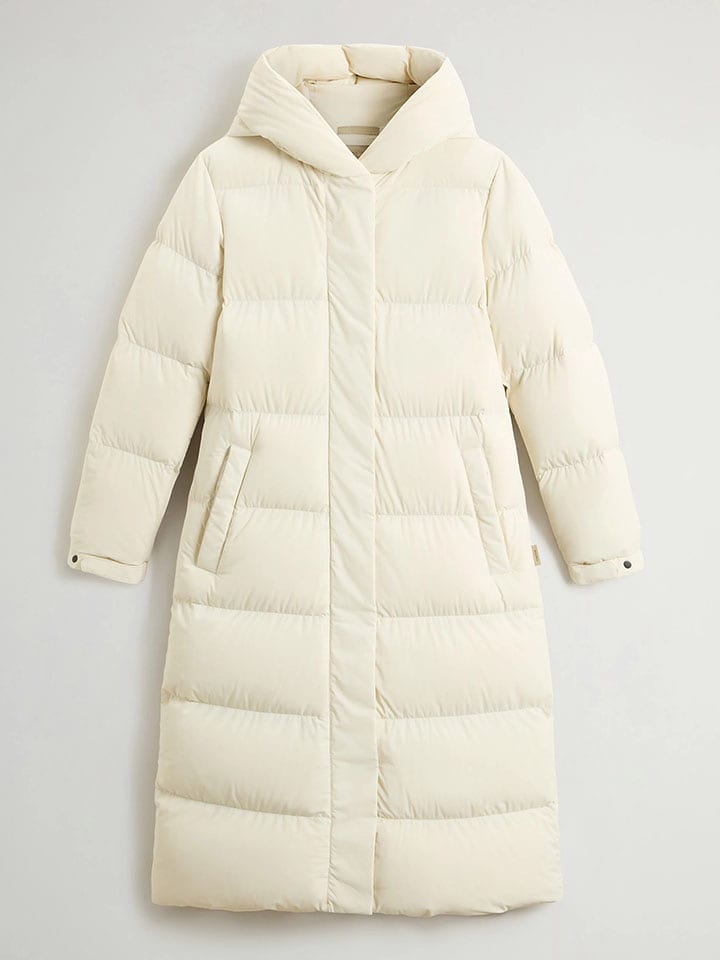 Woolrich Płaszcz puchowy "Cloud Madison" w kolorze kremowym rozmiar: XL