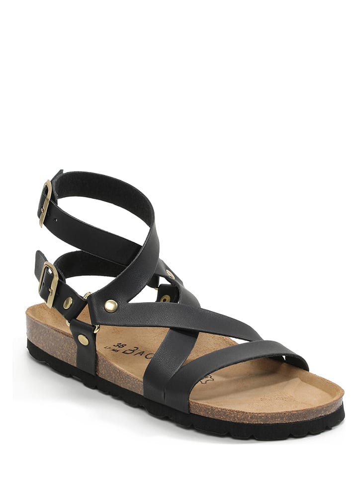 BACKSUN Skórzane sandały "Chancay" w kolorze czarnym rozmiar: 40