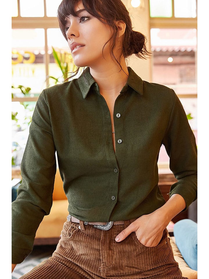 Olalook Koszula w kolorze ciemnozielonym rozmiar: XL