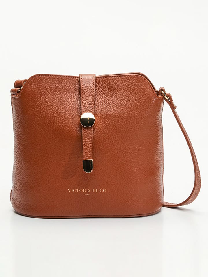 Victor & Hugo Paris Skórzana torebka "Elise" w kolorze karmelowym - 22 x 23 x 13 cm rozmiar: onesize