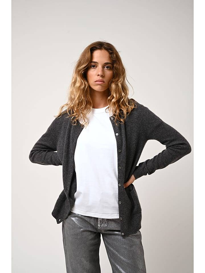 AUTHENTIC CASHMERE Kaszmirowy kardigan "Caron" w kolorze antracytowym rozmiar: XL