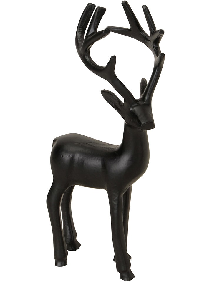 POSIWIO Figurka dekoracyjna "Deer" w kolorze czarnym - 12,5 x 25,5 x 8 cm rozmiar: onesize