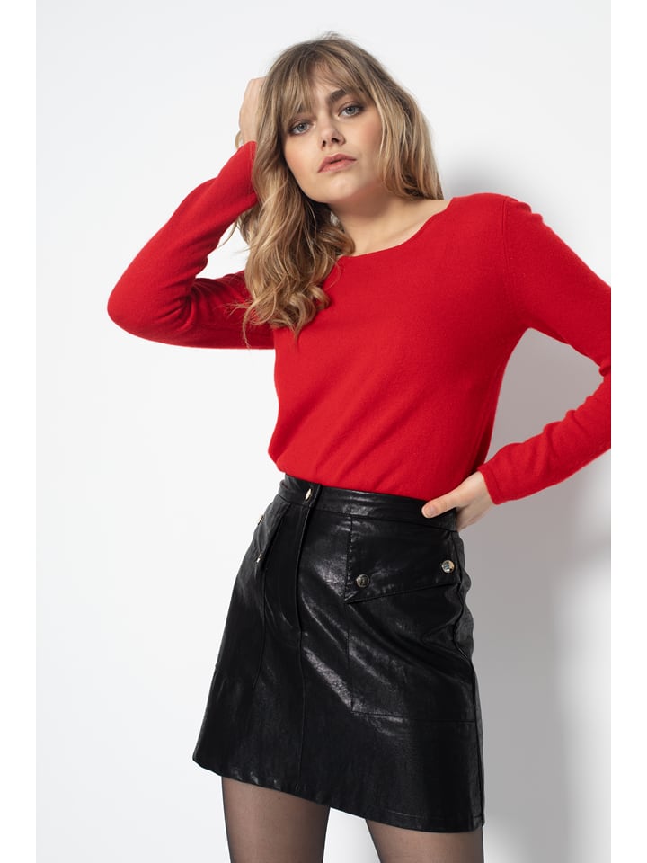 Perfect Cashmere Kaszmirowy sweter "Oprah" w kolorze czerwonym rozmiar: M