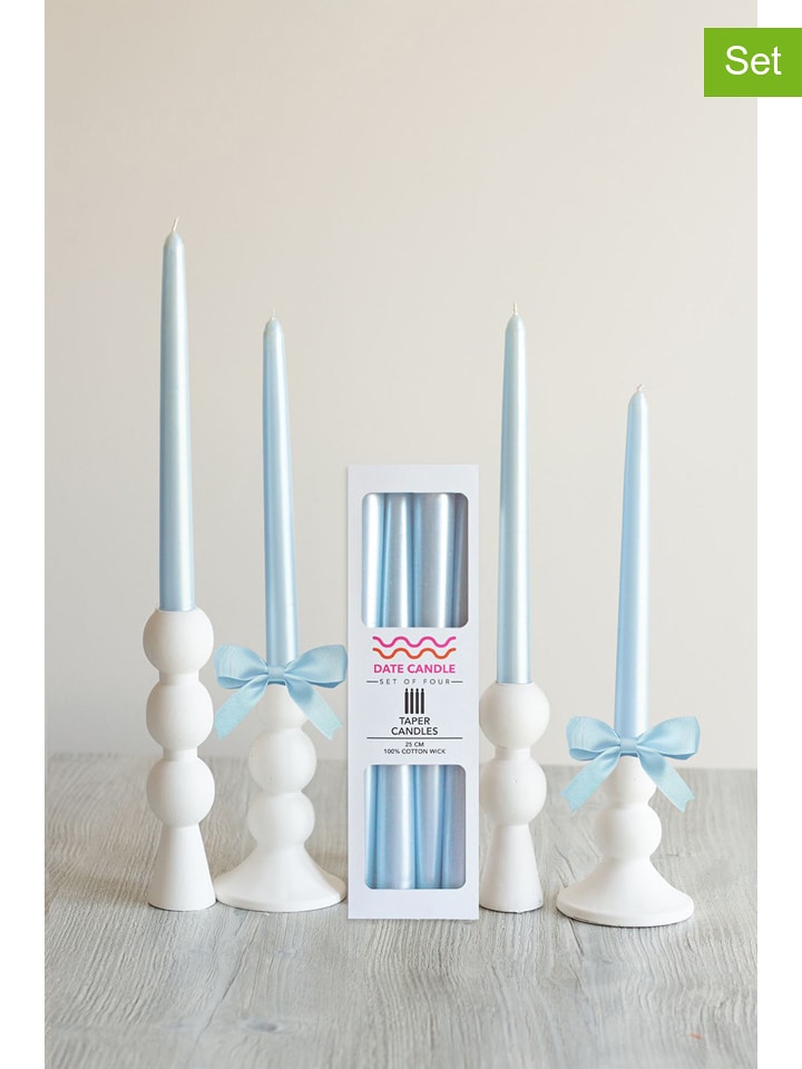 Lucky Bees Świece (4 szt.) w kolorze błękitnym - 4x 65 g rozmiar: onesize