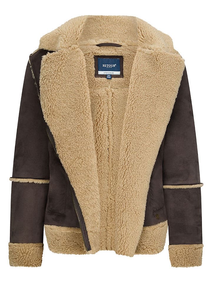 Retour Kurtka "Kris" w kolorze brązowym ze skóry syntetycznej rozmiar: 134/140