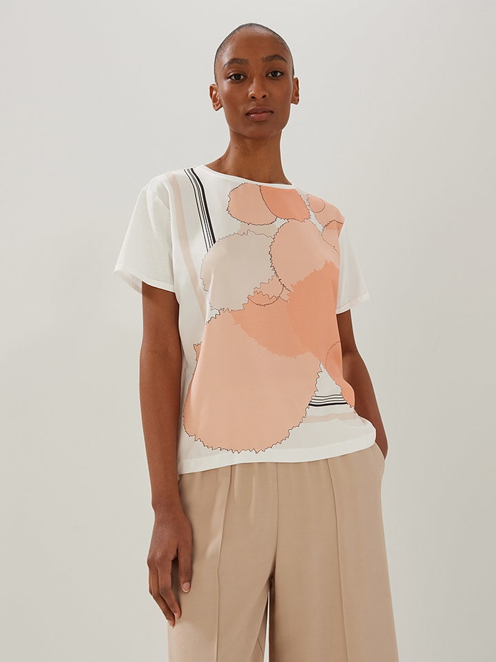 Someday Koszulka w kolorze biało-brzoskwiniowym rozmiar: 38