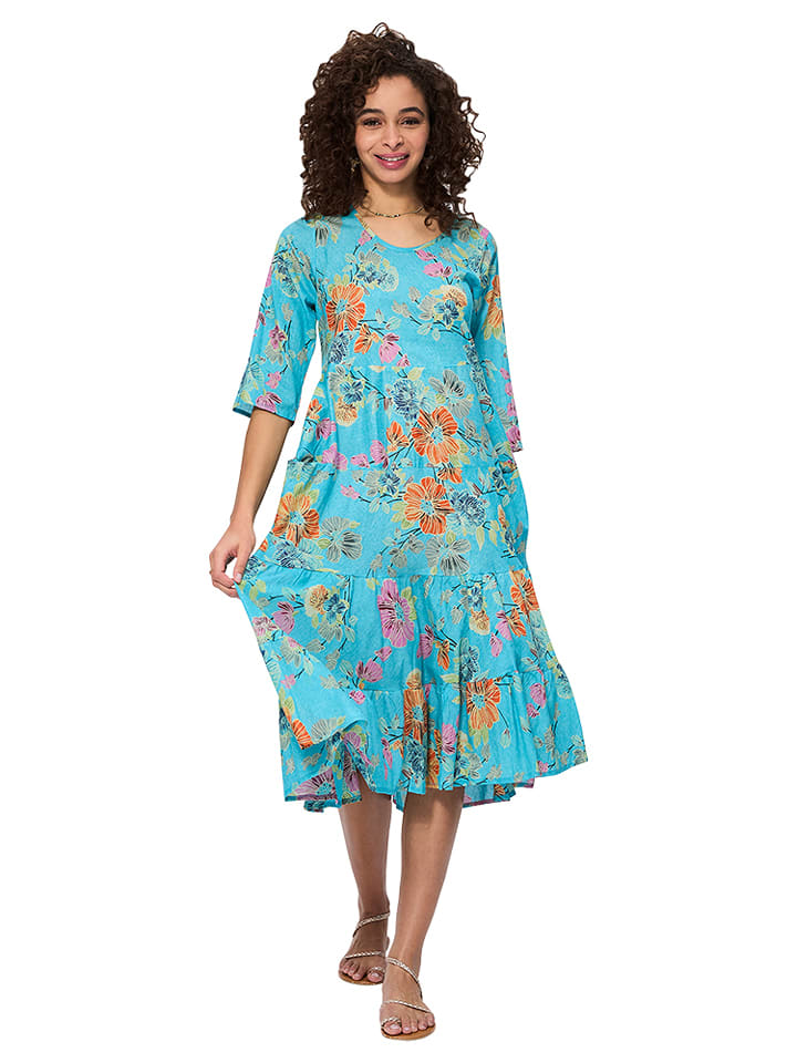 Aller Simplement Sukienka w kolorze turkusowym ze wzorem rozmiar: 42