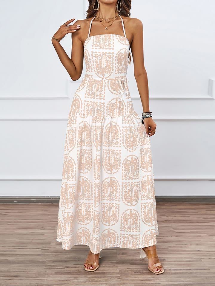 Tazga Sukienka w kolorze biało-jasnobrązowym rozmiar: 38