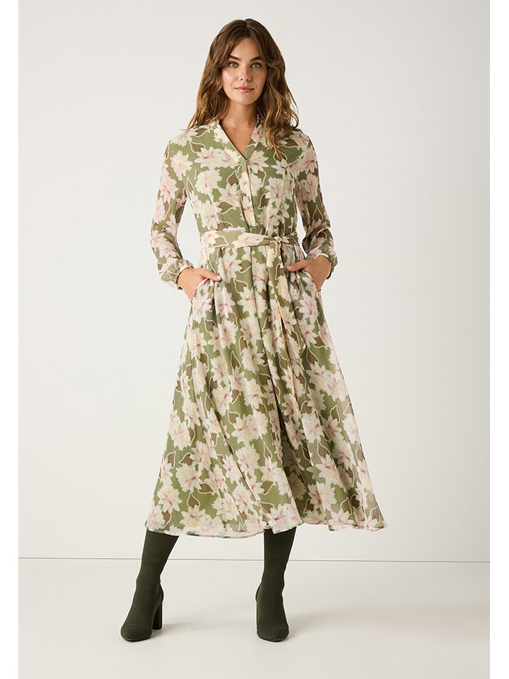 More & More Sukienka w kolorze kremowo-oliwkowym rozmiar: 44