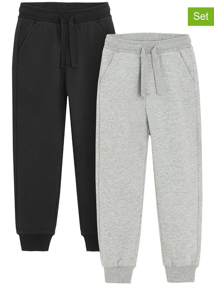 COOL CLUB Spodnie dresowe (2 pary) w kolorze szarym i czarnym rozmiar: 128