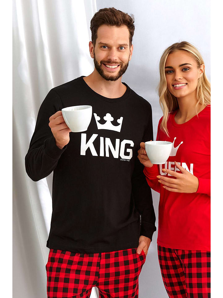 Doctor Nap Piżama w kolorze czarno-czerwonym rozmiar: 3XL
