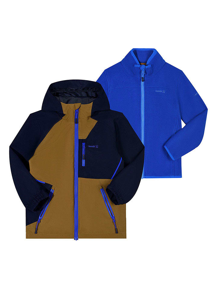 Kamik Kurtka przeciwdeszczowa 3w1 "Silas" w kolorze brązowo-niebieskim rozmiar: 176