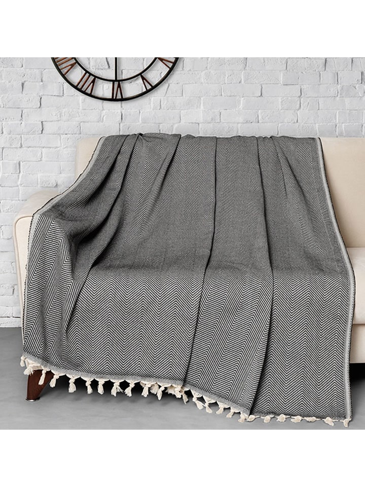 Mijolnir Pled "Trendy" w kolorze czarno-kremowym rozmiar: 170x300 cm