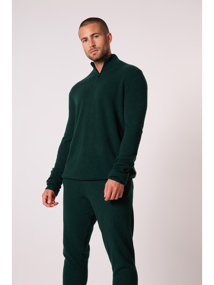 Perfect Cashmere Kaszmirowy sweter "Greg" w kolorze ciemnozielonym rozmiar: M