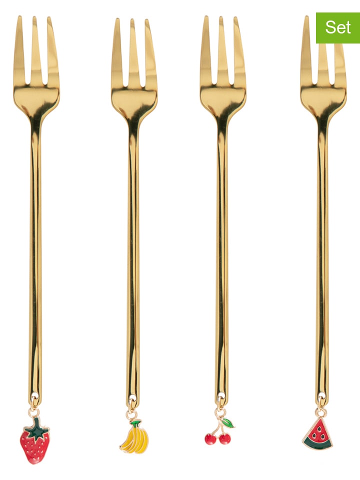 Homla Widelczyki deserowe (4 szt.) "Blane Summer" w kolorze złotym rozmiar: onesize