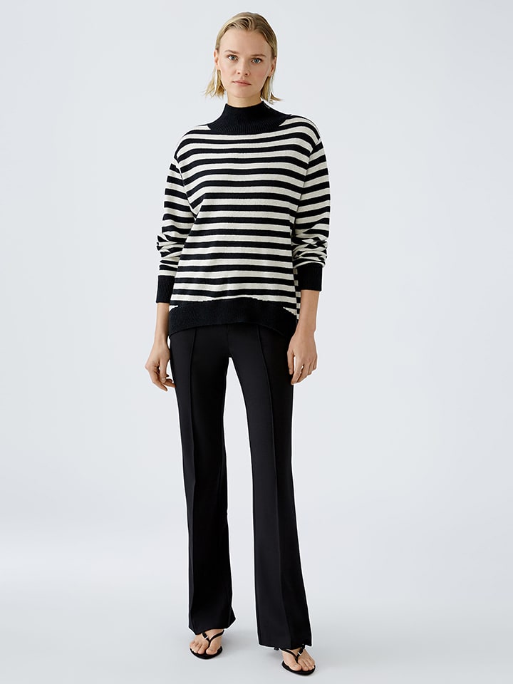 Oui Sweter w kolorze czarno-kremowym rozmiar: 36