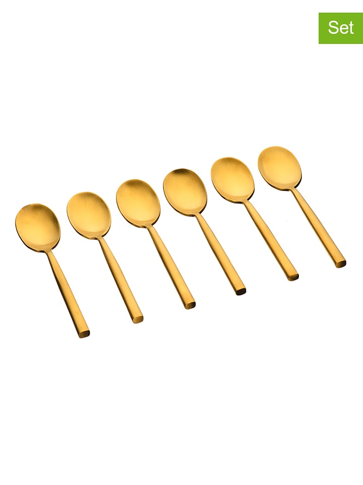 Björn Łyżeczki (6 szt.) "Nils" w kolorze złotym do kawy - dł. 12 cm rozmiar: onesize
