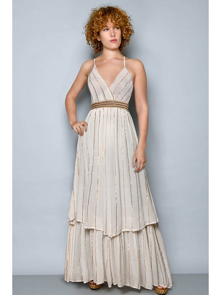 Tarifa Sukienka w kolorze kremowo-karmelowym rozmiar: L