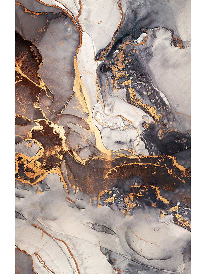 deco Rugs & Carpet Dywan winylowy "Mago" w kolorze złoto-niebieskim rozmiar: 50x250 cm