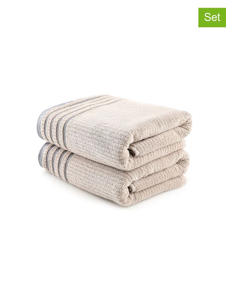 Elizabed Ręczniki prysznicowe (2 szt.) w kolorze beżowym rozmiar: 75x150 cm