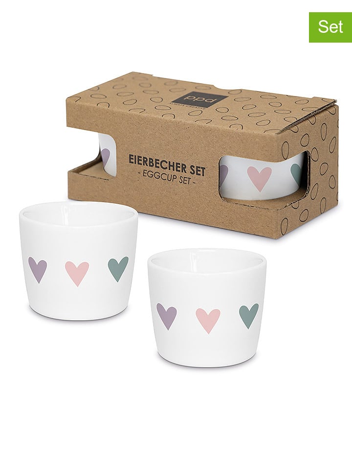 ppd Kieliszki (2 szt.) w kolorze białym na jajka - wys. 5 x Ø 5 cm rozmiar: onesize