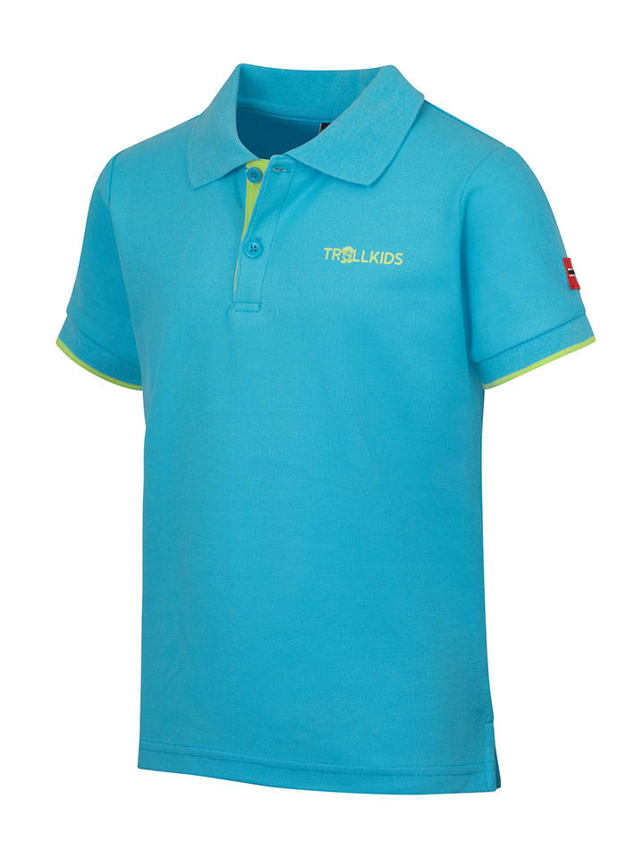 Trollkids Koszulka polo "Bergen" w kolorze błękitnym rozmiar: 104