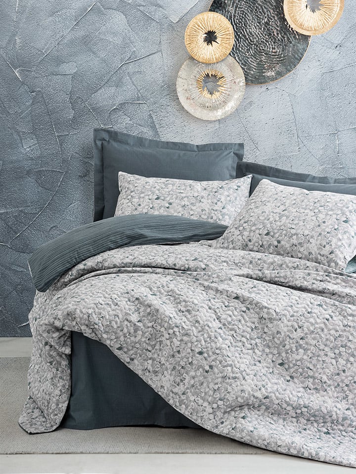 Colorful Cotton Komplet pościeli renforcé "Molly" w kolorze antracytowo-szarym rozmiar: 155x220 cm
