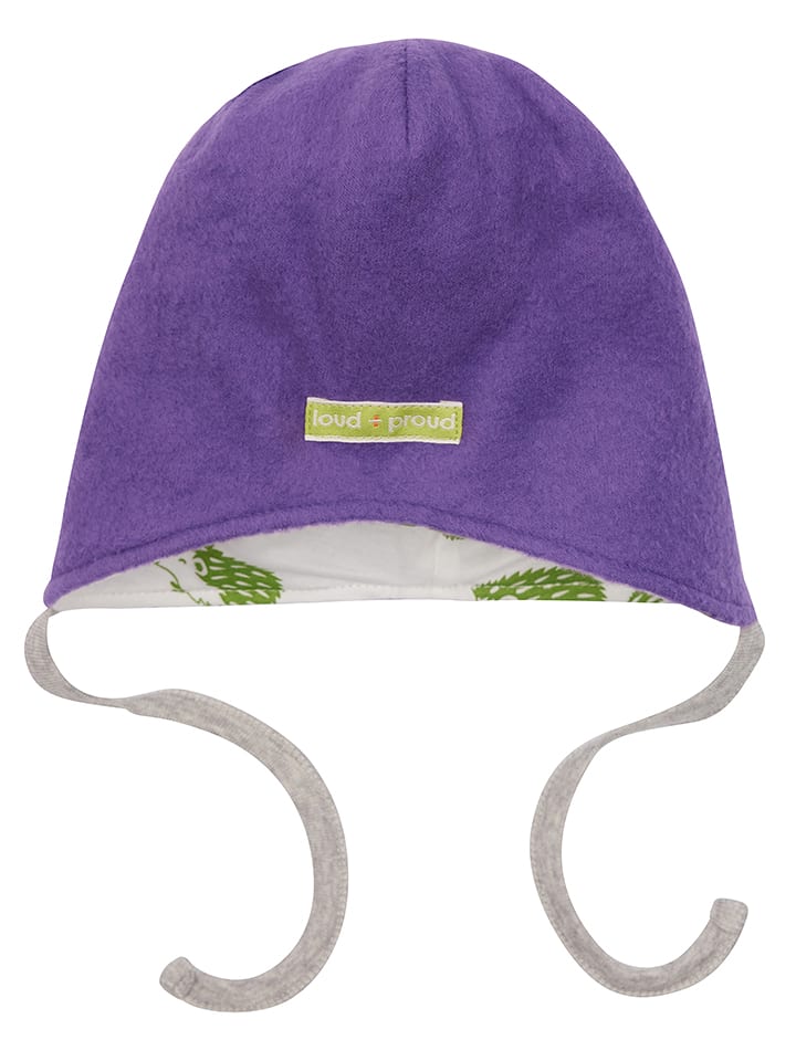 loud + proud Dwustronna czapka w kolorze biało-fioletowym rozmiar: 74/80