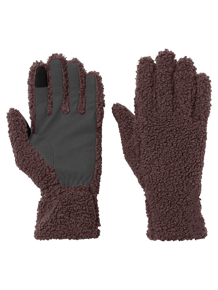 Jack Wolfskin Rękawiczki polarowe "High Curl" w kolorze bordowym rozmiar: M