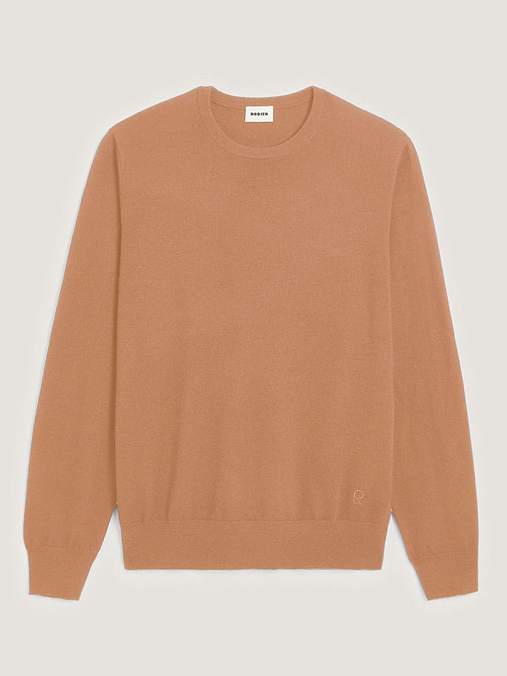 Rodier Wełniany sweter w kolorze jasnobrązowym rozmiar: XXL