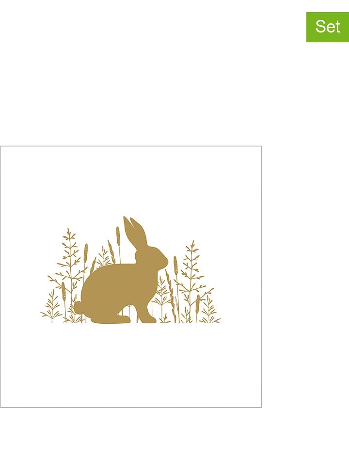 ppd Serwetki (40 szt.) "Pure Easter" w kolorze złoto-białym rozmiar: onesize