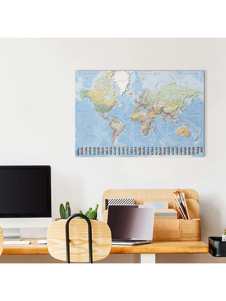 Orangewallz Druk artystyczny "Worldmap" rozmiar: 60x90 cm