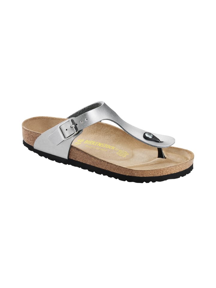 Birkenstock Japonki "Gizeh" w kolorze srebrnym rozmiar: 40