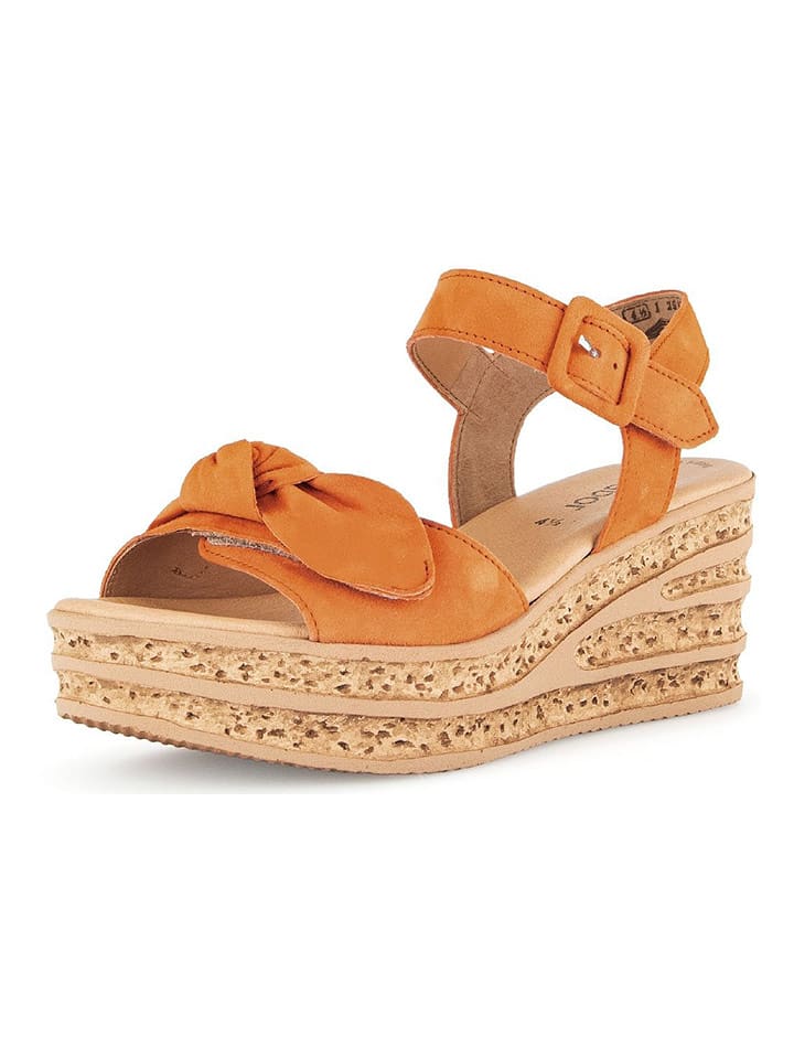 Gabor Skórzane sandały w kolorze pomarańczowym rozmiar: 40