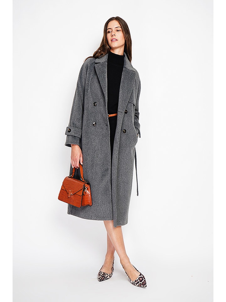 ASSUILI Płaszcz przejściowy w kolorze szarym rozmiar: 40