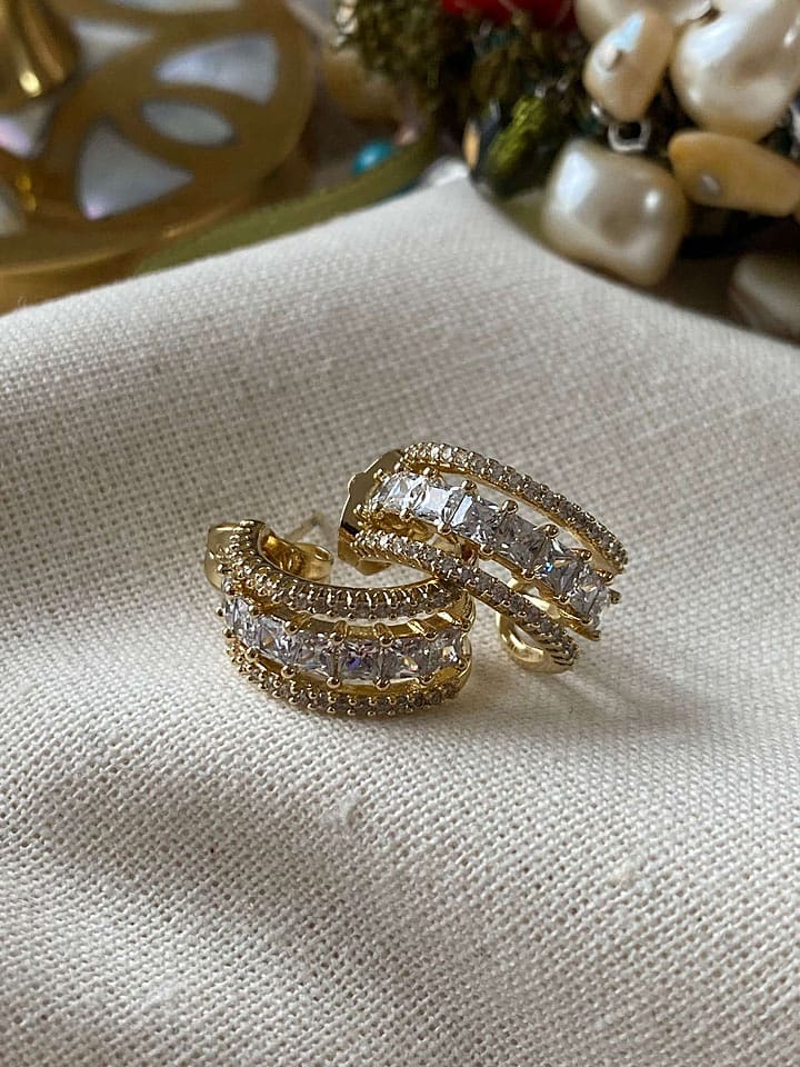 Luseera Pozłacane kolczyki-półkreole z cyrkoniami rozmiar: onesize