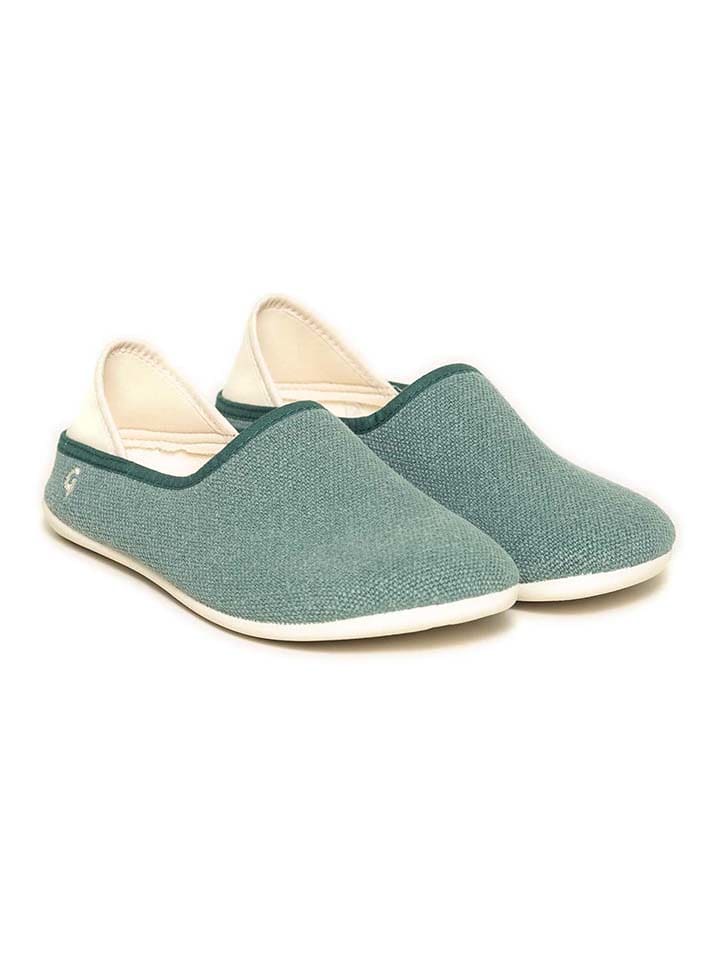 kitz-pichler Kapcie "Linen Slip-On" w kolorze zielonym rozmiar: 39