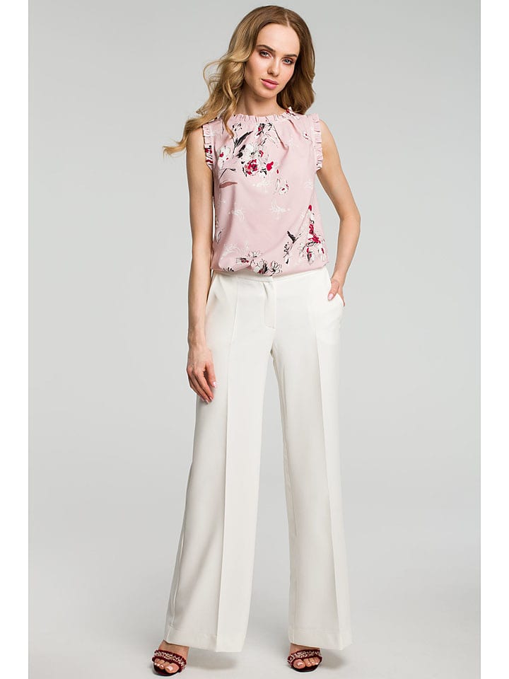 made of emotion Spodnie w kolorze kremowym rozmiar: XXL