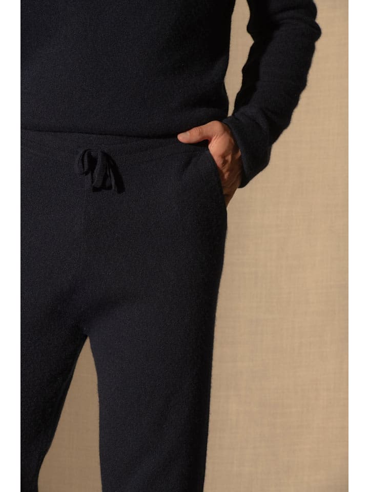 Perfect Cashmere Kaszmirowe spodnie "Stuart" w kolorze granatowym rozmiar: XL