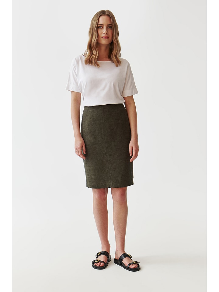 TATUUM Lniana spódnica w kolorze khaki rozmiar: 34