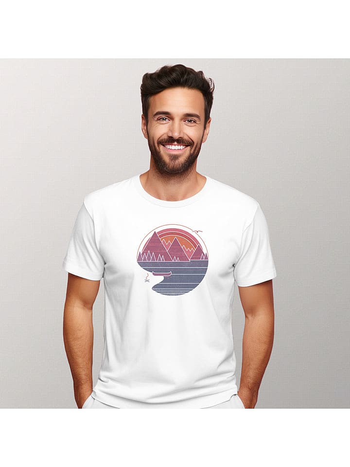 WOOOP Koszulka "The mountains are calling" w kolorze białym rozmiar: M