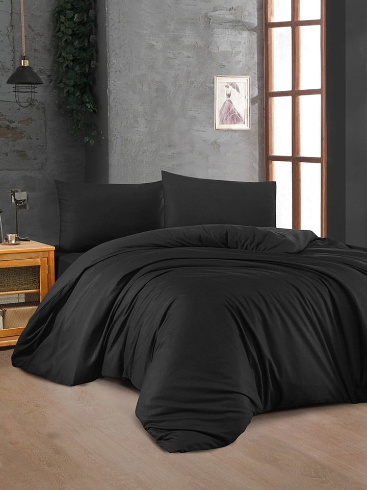 Elizabed Komplet pościeli renforcé w kolorze czarnym rozmiar: 200x200 cm