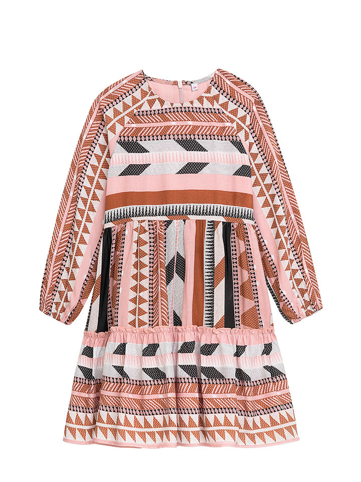 Danamade Sukienka "Dsteffi" w kolorze jasnoróżowo-jasnobrązowym rozmiar: S