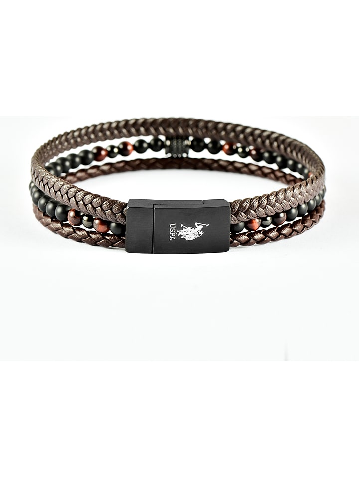 U.S. Polo Assn. Skórzana bransoletka w kolorze ciemnobrązowym rozmiar: onesize