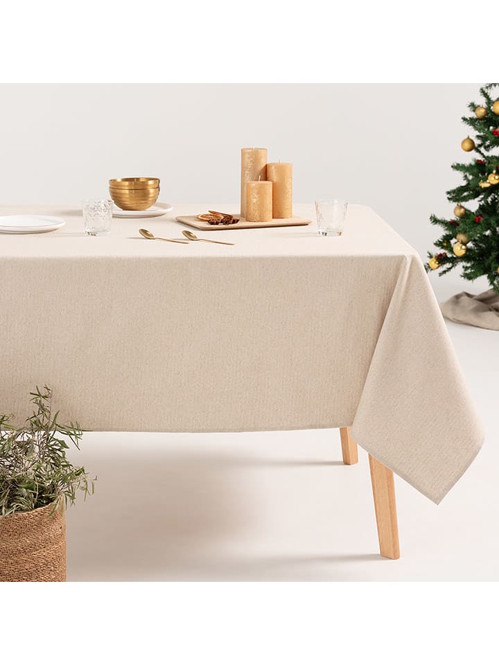 GAMUSI Obrus "Sterny" w kolorze złoto-kremowym rozmiar: 140x140 cm