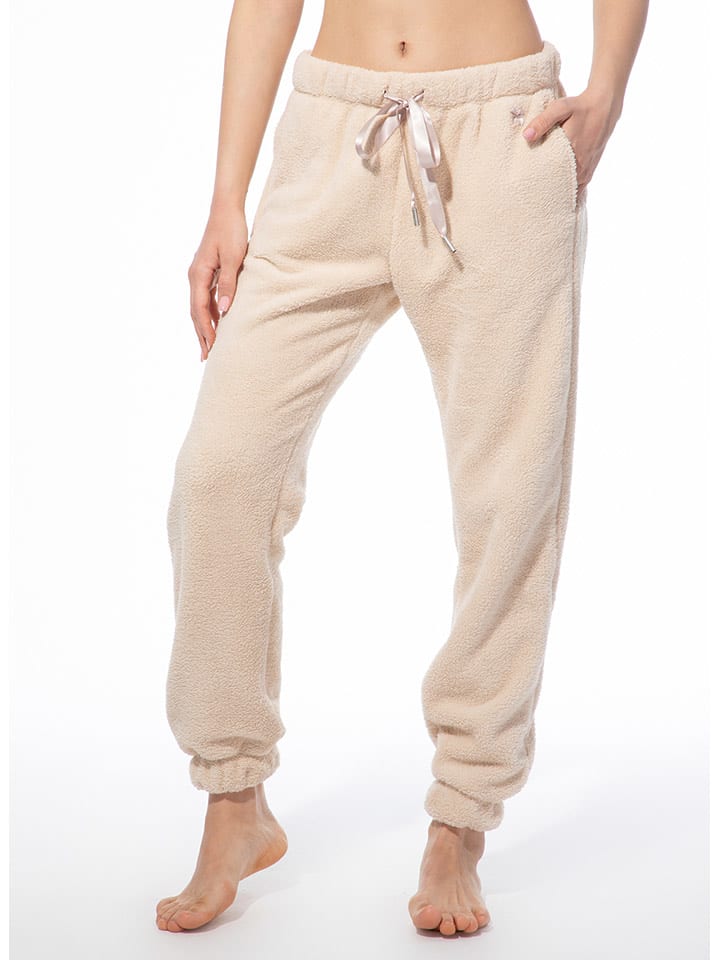 SHORT STORIES Spodnie polarowe w kolorze beżowym rozmiar: M