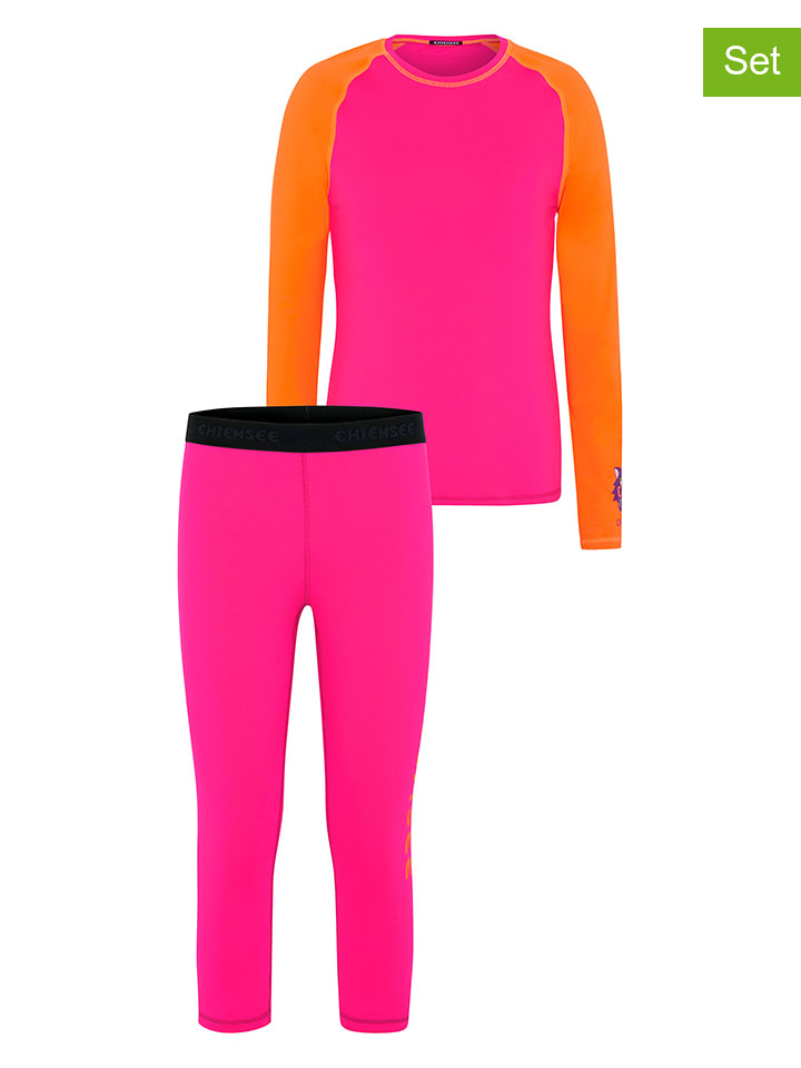 Chiemsee 2-częściowy zestaw bielizny sportowej w kolorze różowo-pomarańczowym rozmiar: 158/164