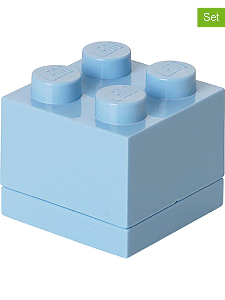 LEGO Pojemniki (3 szt.) "Mini 4" w kolorze błękitnym - 4,6 x 4,3 x 4,6 cm rozmiar: onesize