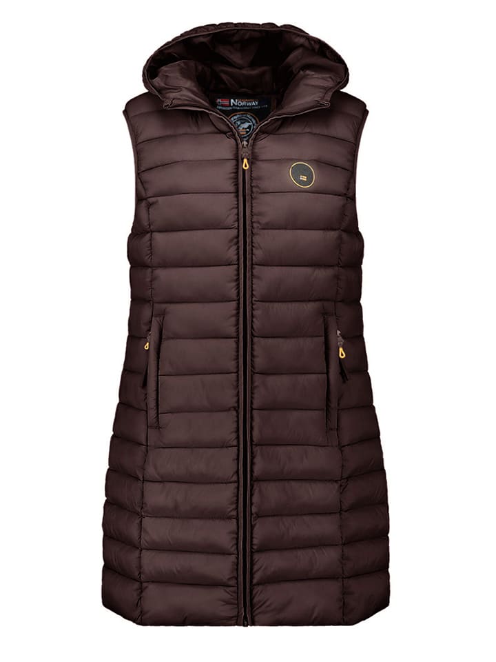 Geographical Norway Kamizelka pikowana "Vatikamap" w kolorze ciemnobrązowym rozmiar: XL